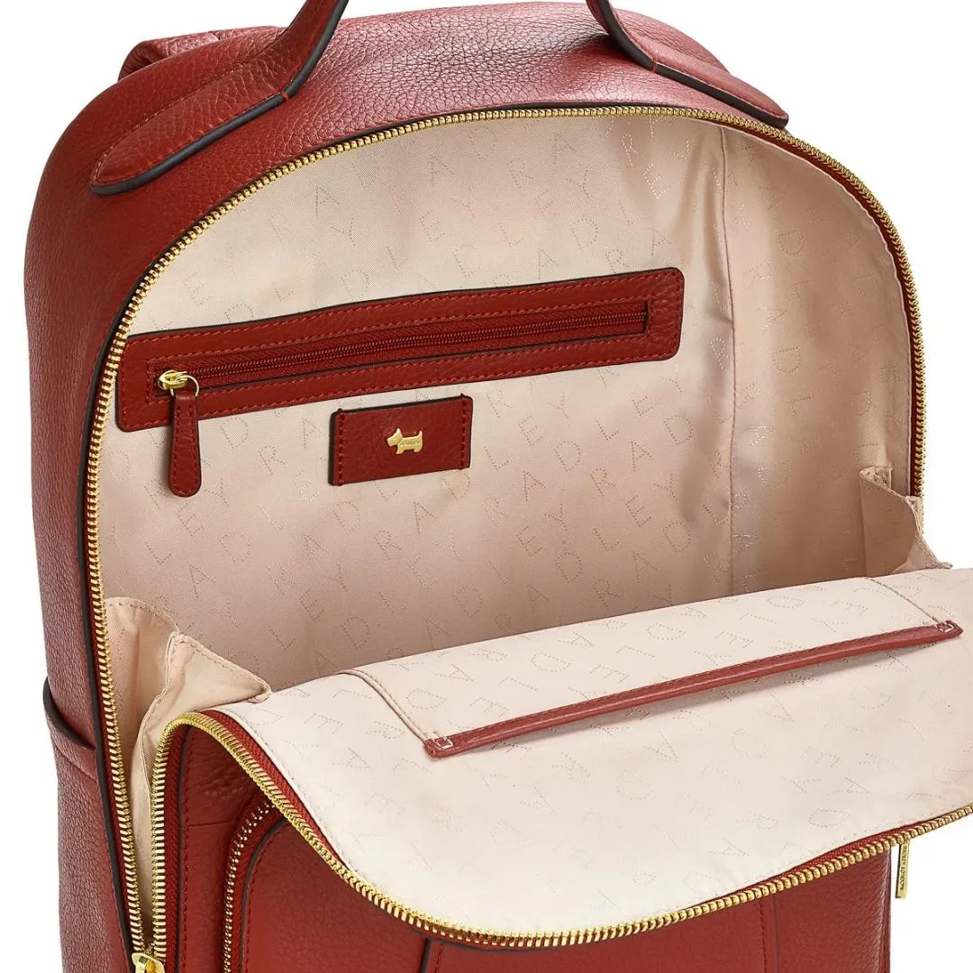 Radley Wood Street 2.0 Medium Ziptop Backpack - Rust