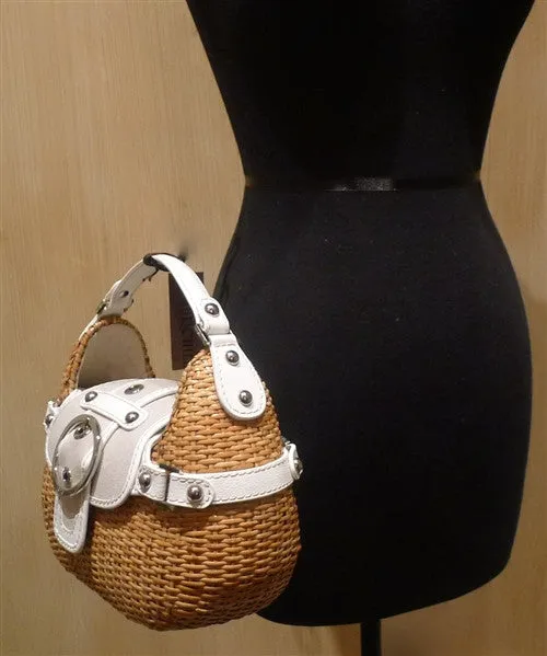 Rafe Basket Purse in White