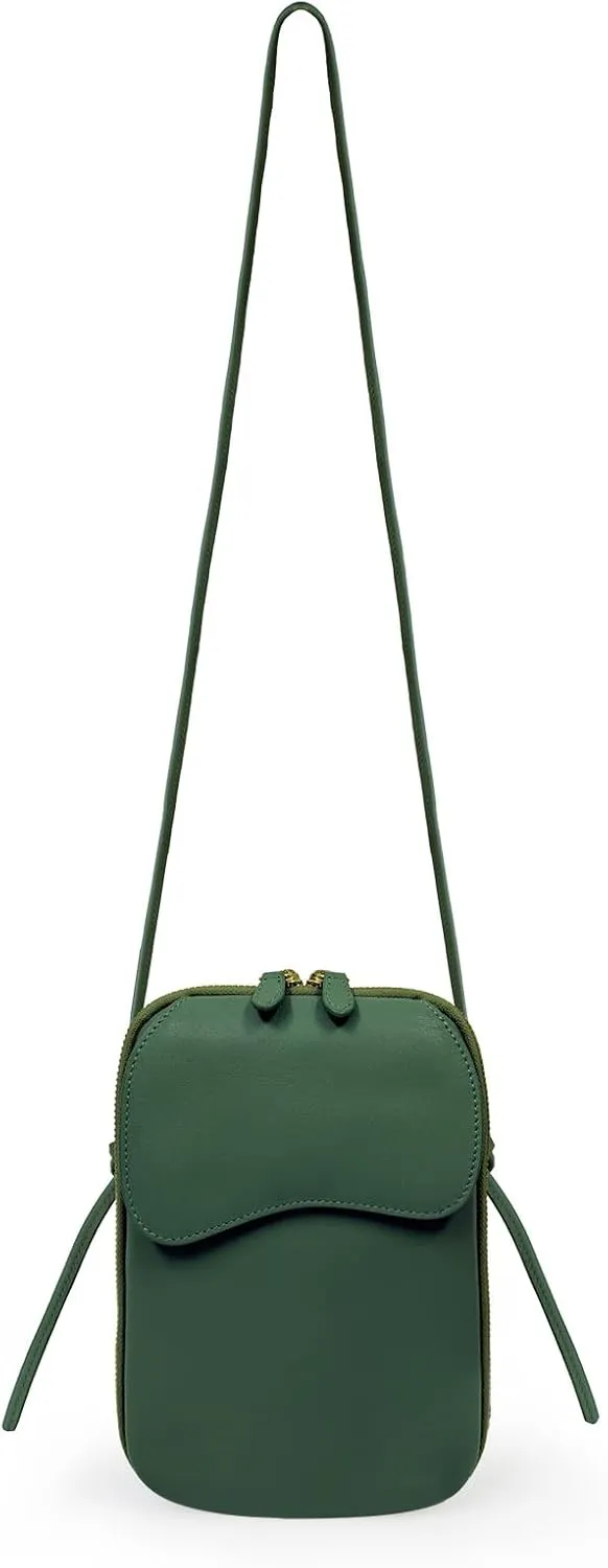 REAL LEATHER CROSSBODY HANDBAG FOR WOMEN,SMALL SIZE PHONE BAGS WITH MAGNETIC LOCK,ZIPPER CLOSURE