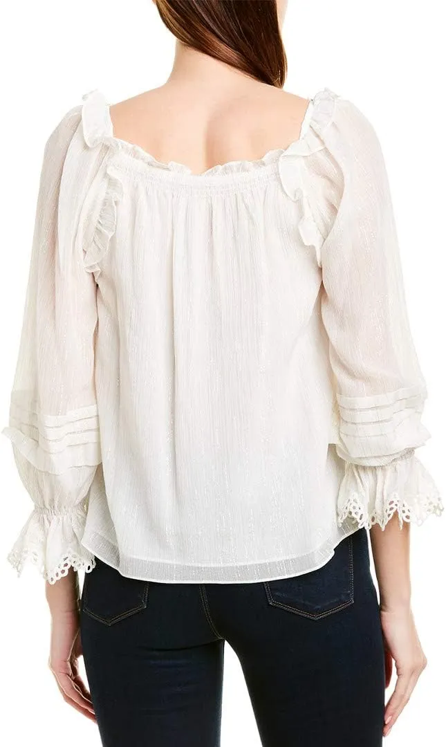 Rebecca Taylor womens Lurex Silk-blend Top