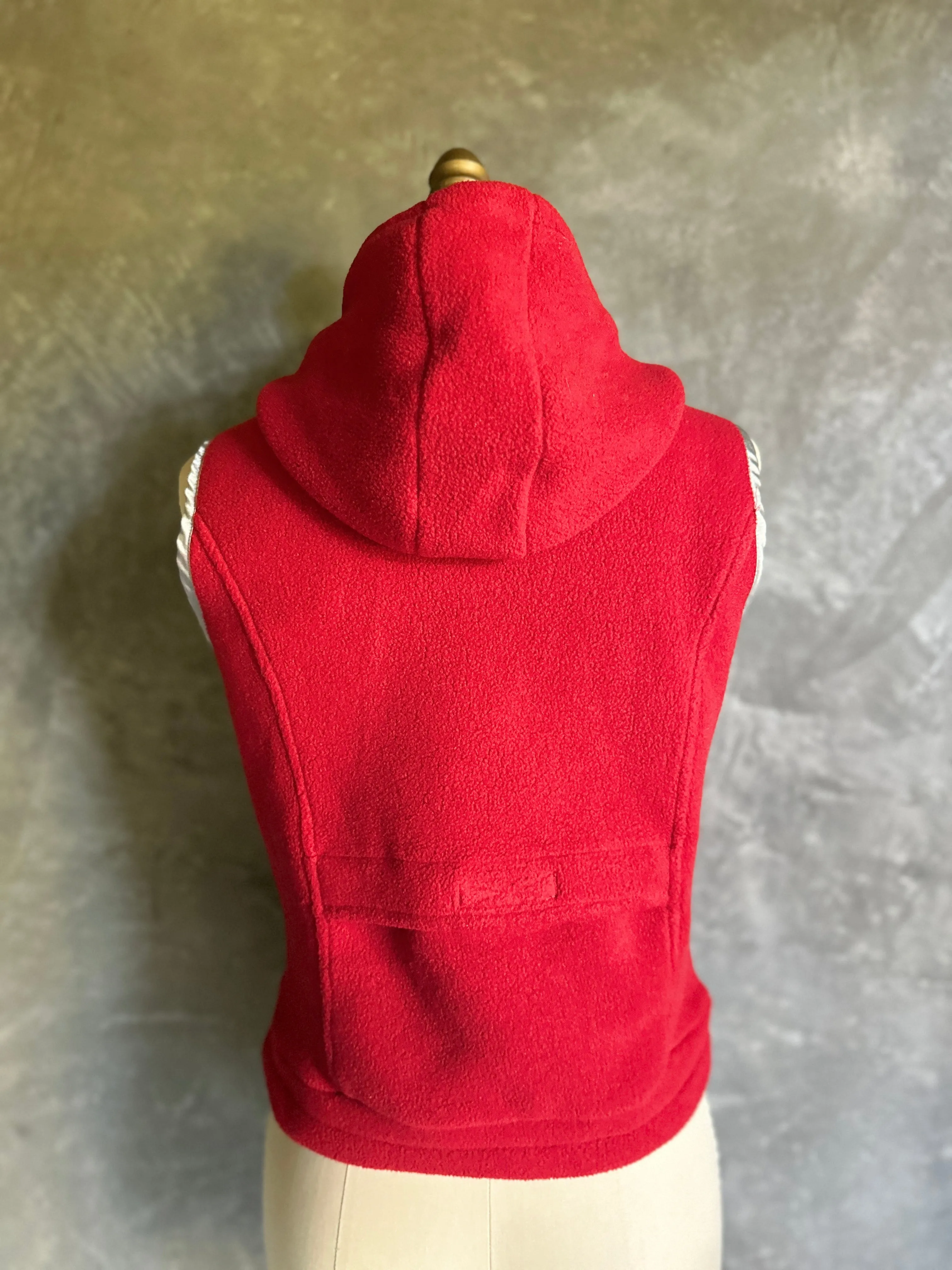 Red Bebe Zip Up Fleece Vest