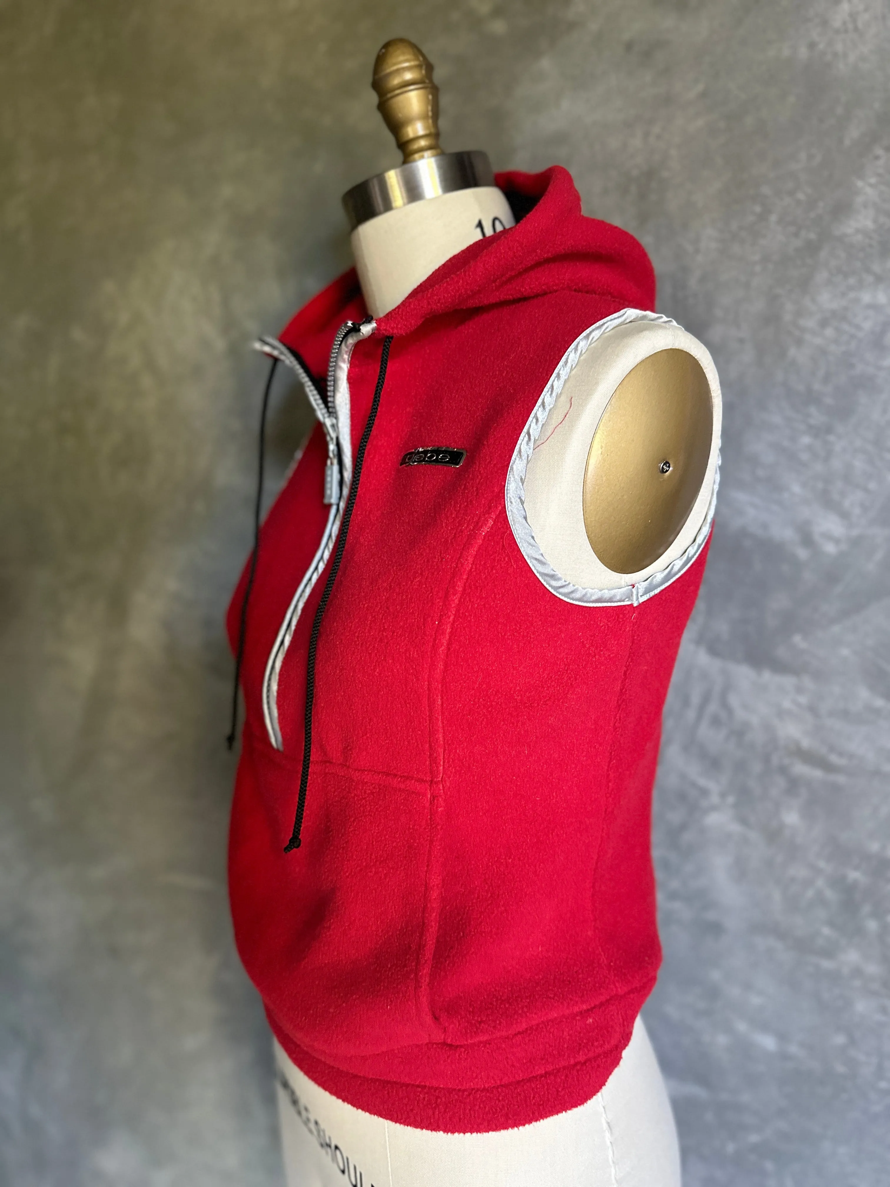 Red Bebe Zip Up Fleece Vest