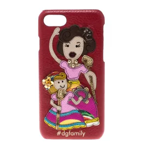 Red Leather Embellished #dgfamily Patch Iphone 6 Case