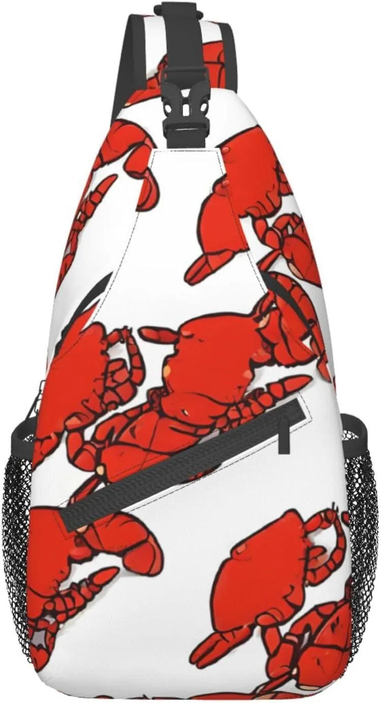 Red Lobster Print Print Cross Chest Bag Diagonally Durable & Comfortable For Travel And Daily Use