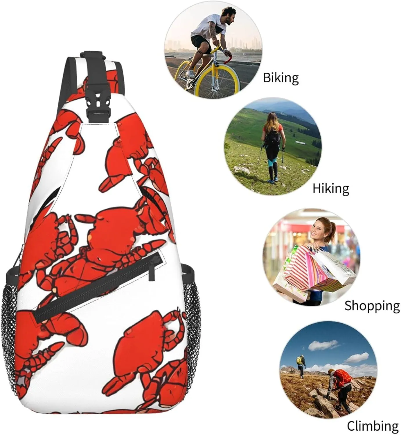 Red Lobster Print Print Cross Chest Bag Diagonally Durable & Comfortable For Travel And Daily Use