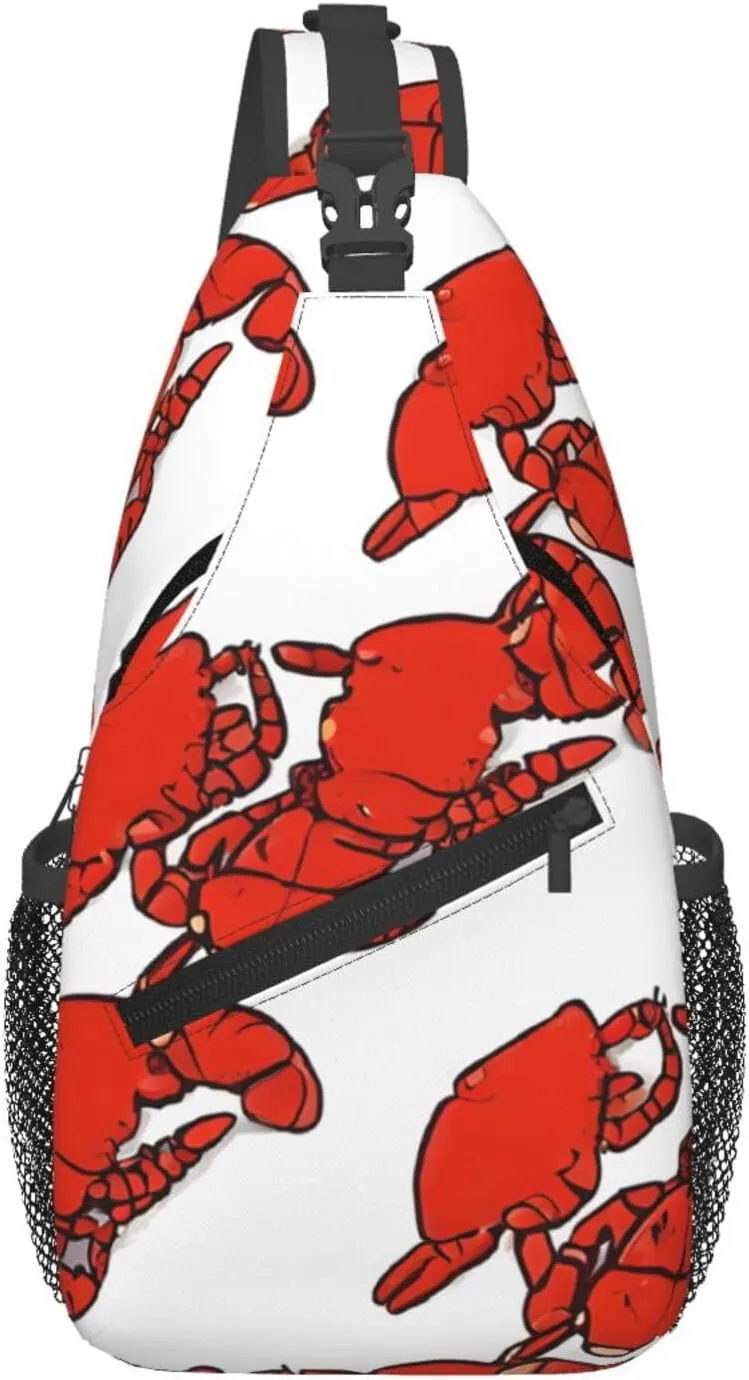 Red Lobster Print Print Cross Chest Bag Diagonally Durable & Comfortable For Travel And Daily Use