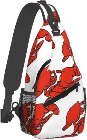 Red Lobster Print Print Cross Chest Bag Diagonally Durable & Comfortable For Travel And Daily Use