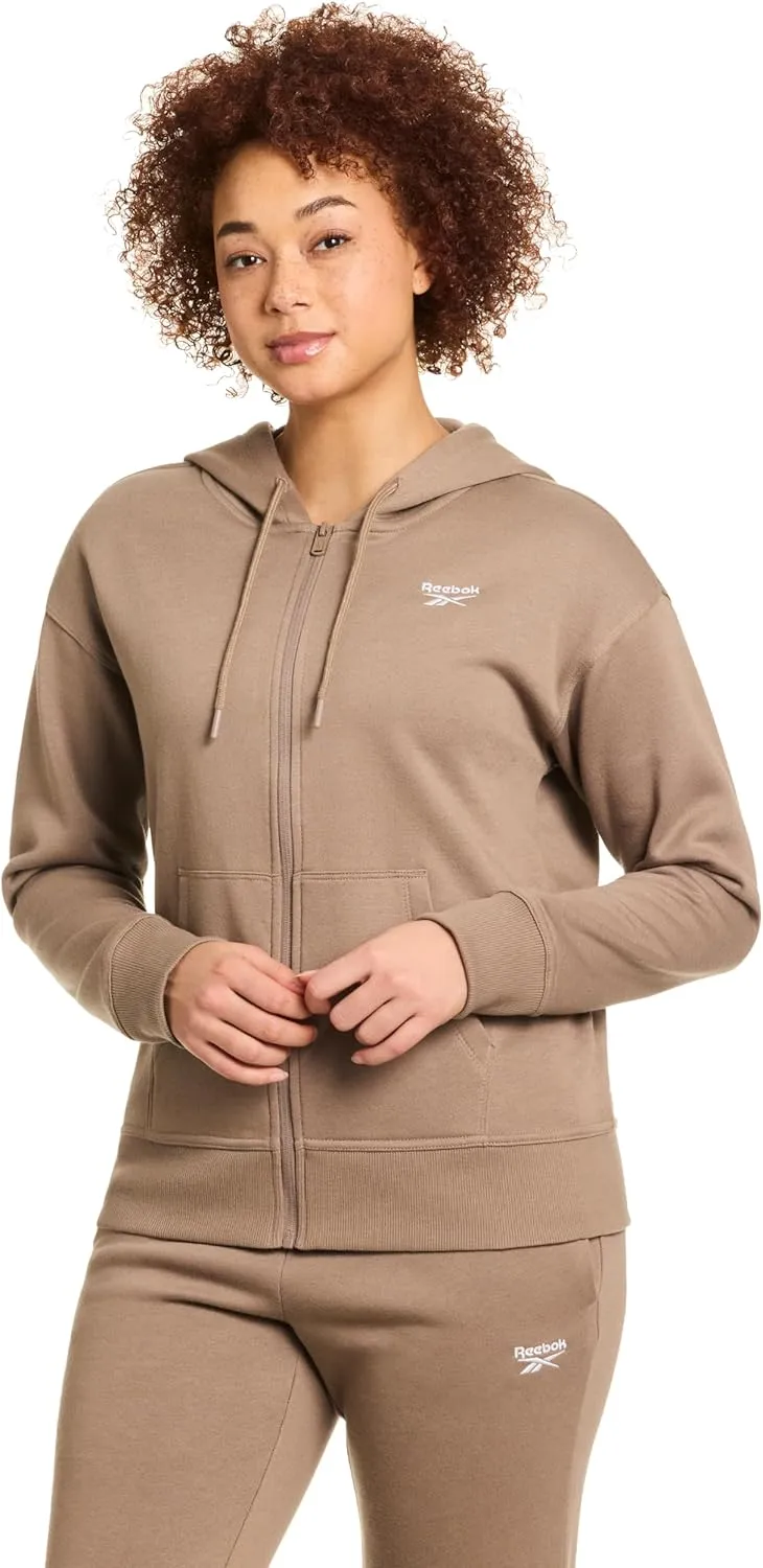 Reebok Women's Cozy French Terry Full-Zip Hooded Sweatshirt