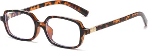 Retro Rectangle Glasses for Women Men Small Square Blue Light Blocking Glasses Vintage Eyeglasses