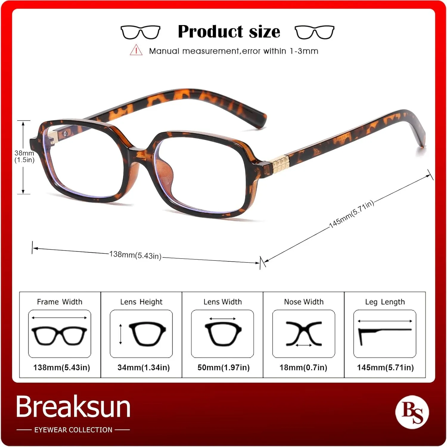 Retro Rectangle Glasses for Women Men Small Square Blue Light Blocking Glasses Vintage Eyeglasses
