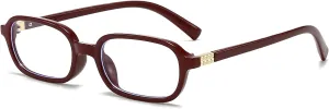 Retro Rectangle Glasses for Women Men Small Square Blue Light Blocking Glasses Vintage Eyeglasses