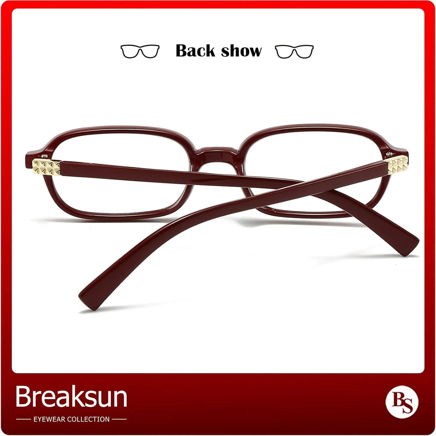 Retro Rectangle Glasses for Women Men Small Square Blue Light Blocking Glasses Vintage Eyeglasses
