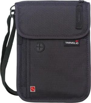 RFID Blocking Neck Travel Wallet Hidden Passport Holder Pouch for Men & Women