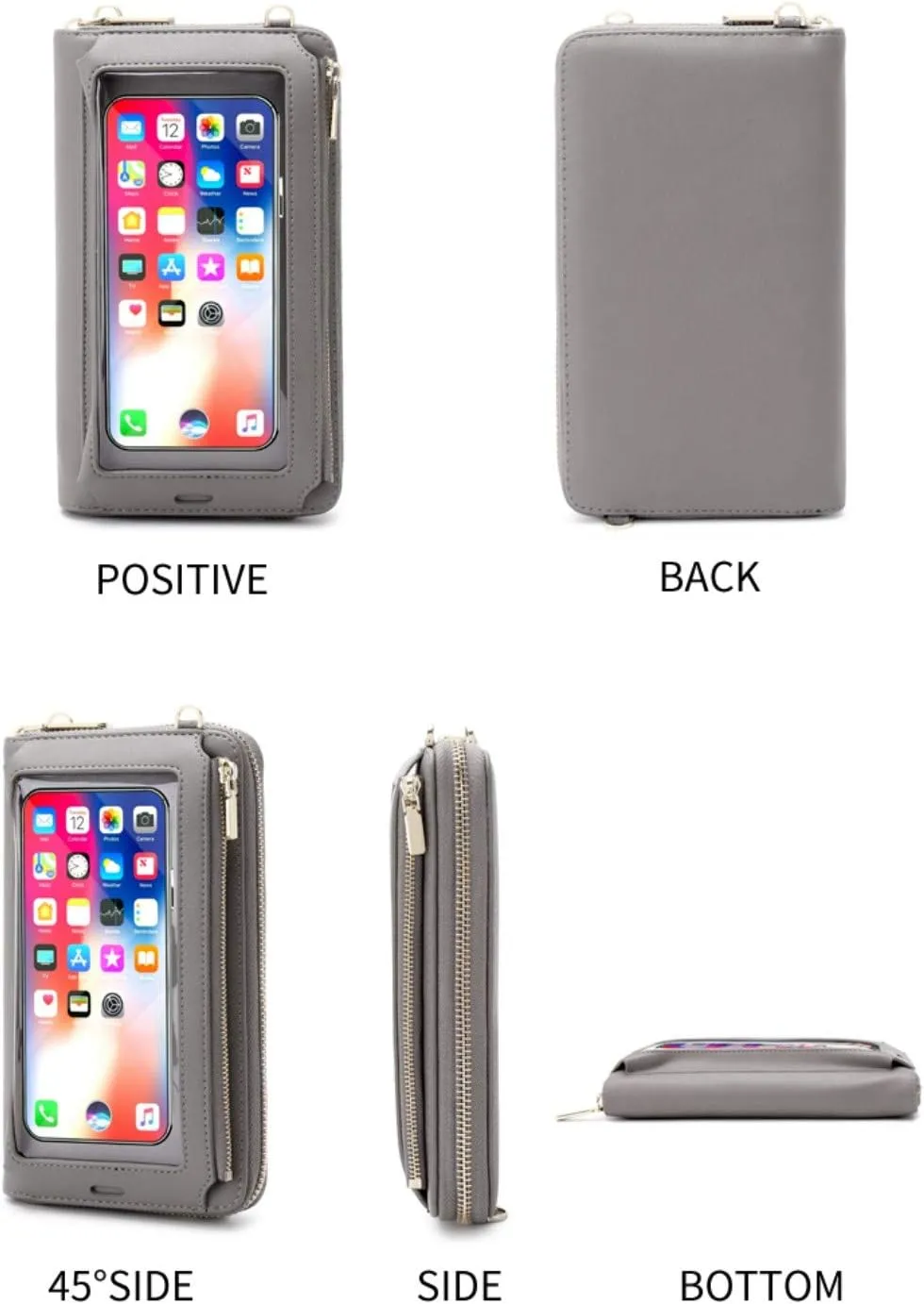 RFID Blocking Touch Screen Phone Bag Small Crossbody Bag Shoulder Handbag Wristlet for Women