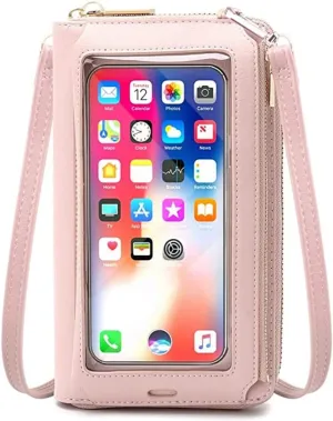 RFID Blocking Touch Screen Phone Bag Small Crossbody Bag Shoulder Handbag Wristlet for Women