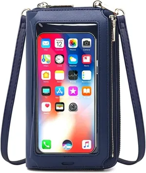 RFID Blocking Touch Screen Phone Bag Small Crossbody Bag Shoulder Handbag Wristlet for Women