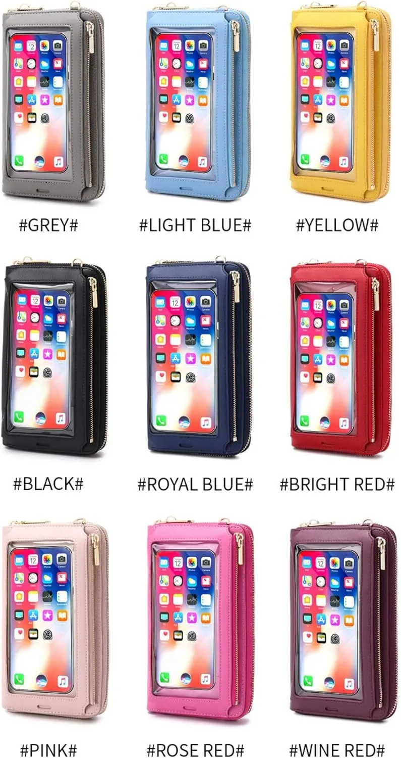 RFID Blocking Touch Screen Phone Bag Small Crossbody Bag Shoulder Handbag Wristlet for Women