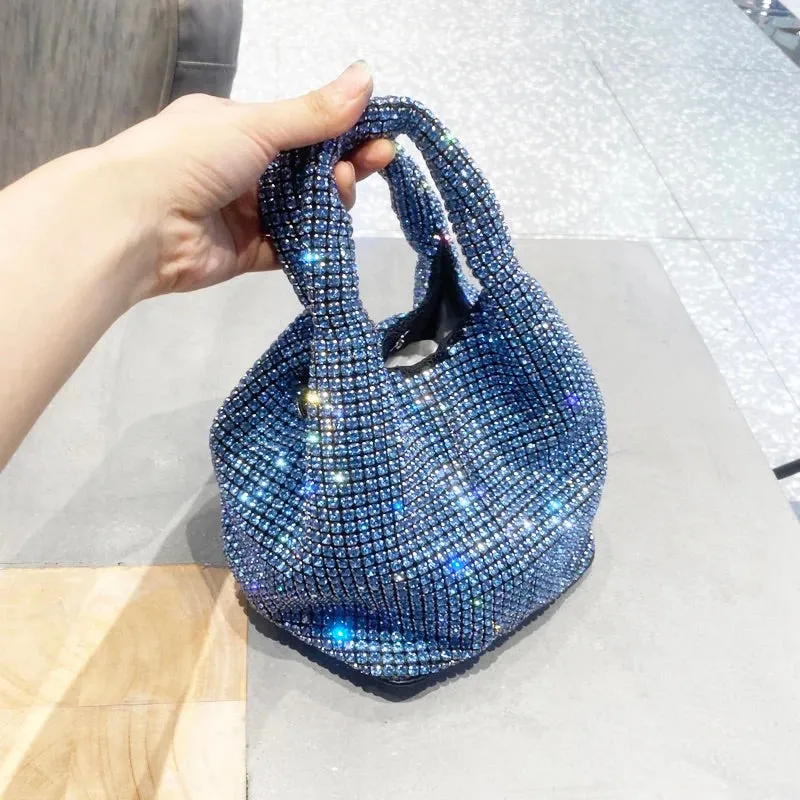 Rhinestone handbag - glittering evening purse for women, luxury hobo tote bag
