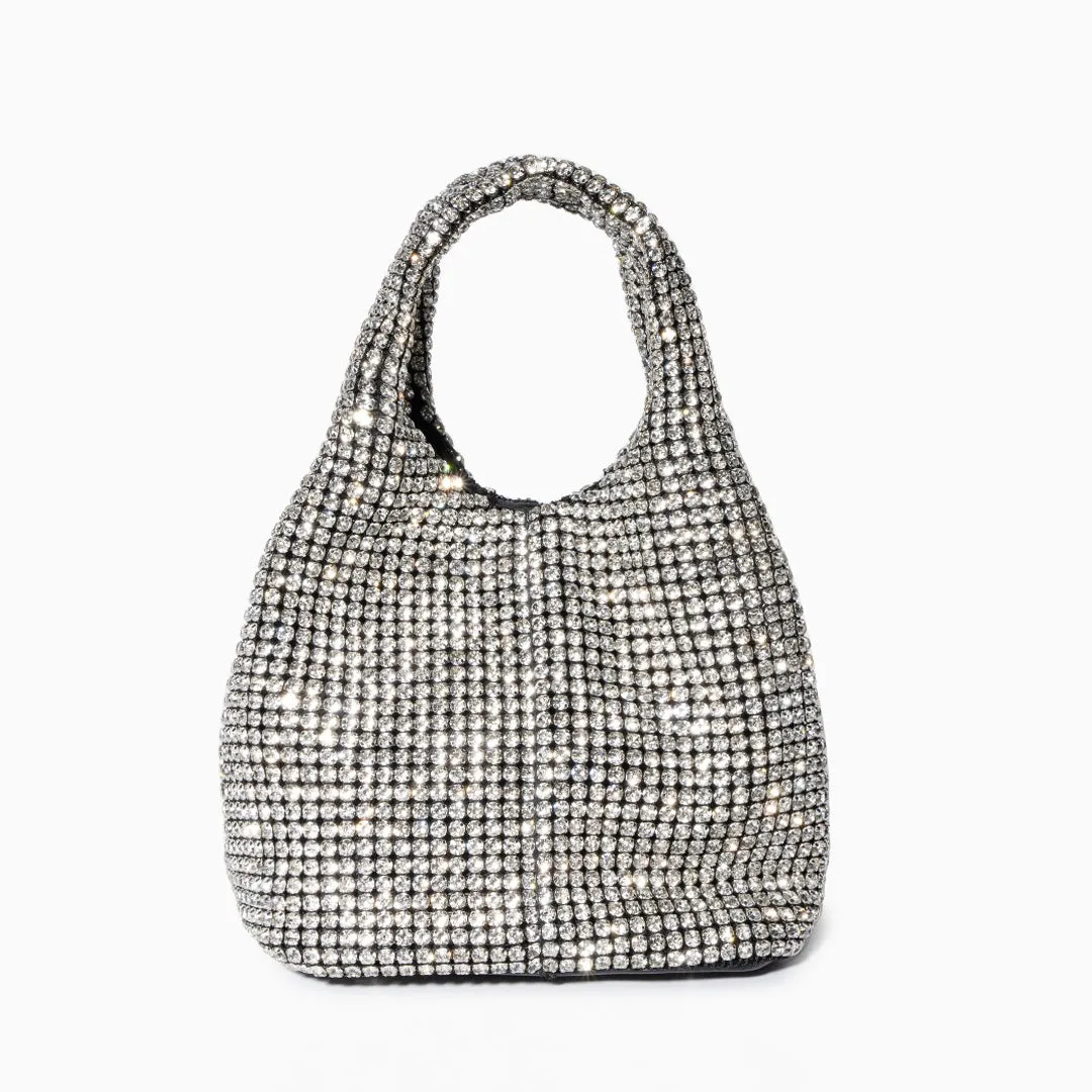 Rhinestone handbag - glittering evening purse for women, luxury hobo tote bag