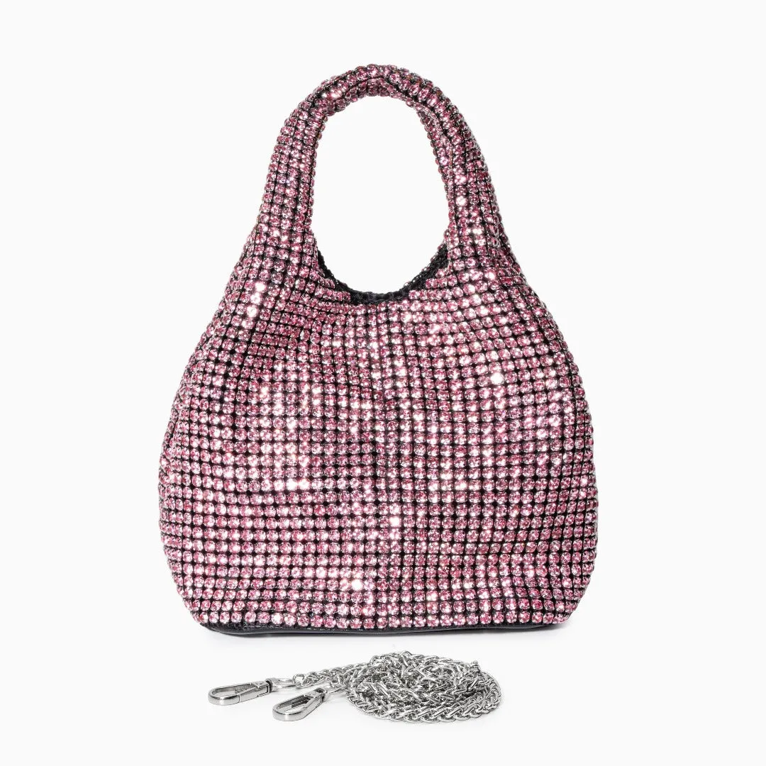 Rhinestone handbag - glittering evening purse for women, luxury hobo tote bag