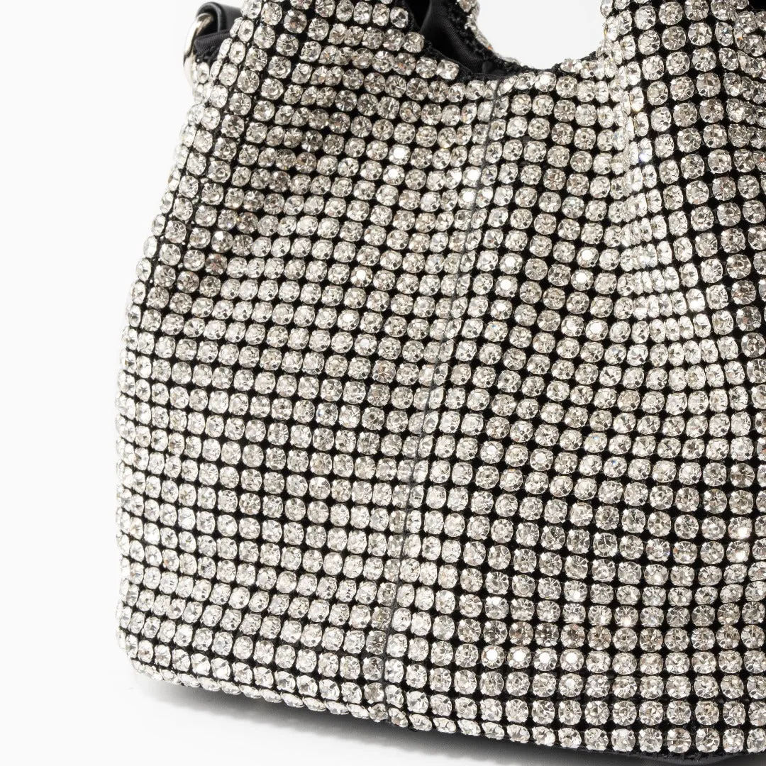 Rhinestone handbag - glittering evening purse for women, luxury hobo tote bag