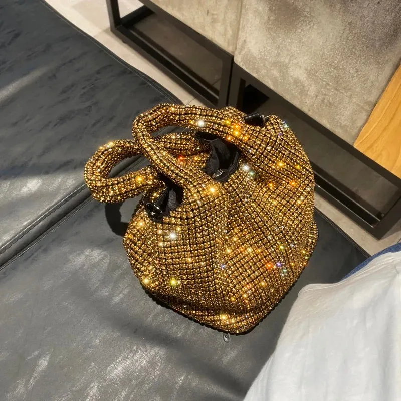 Rhinestone handbag - glittering evening purse for women, luxury hobo tote bag