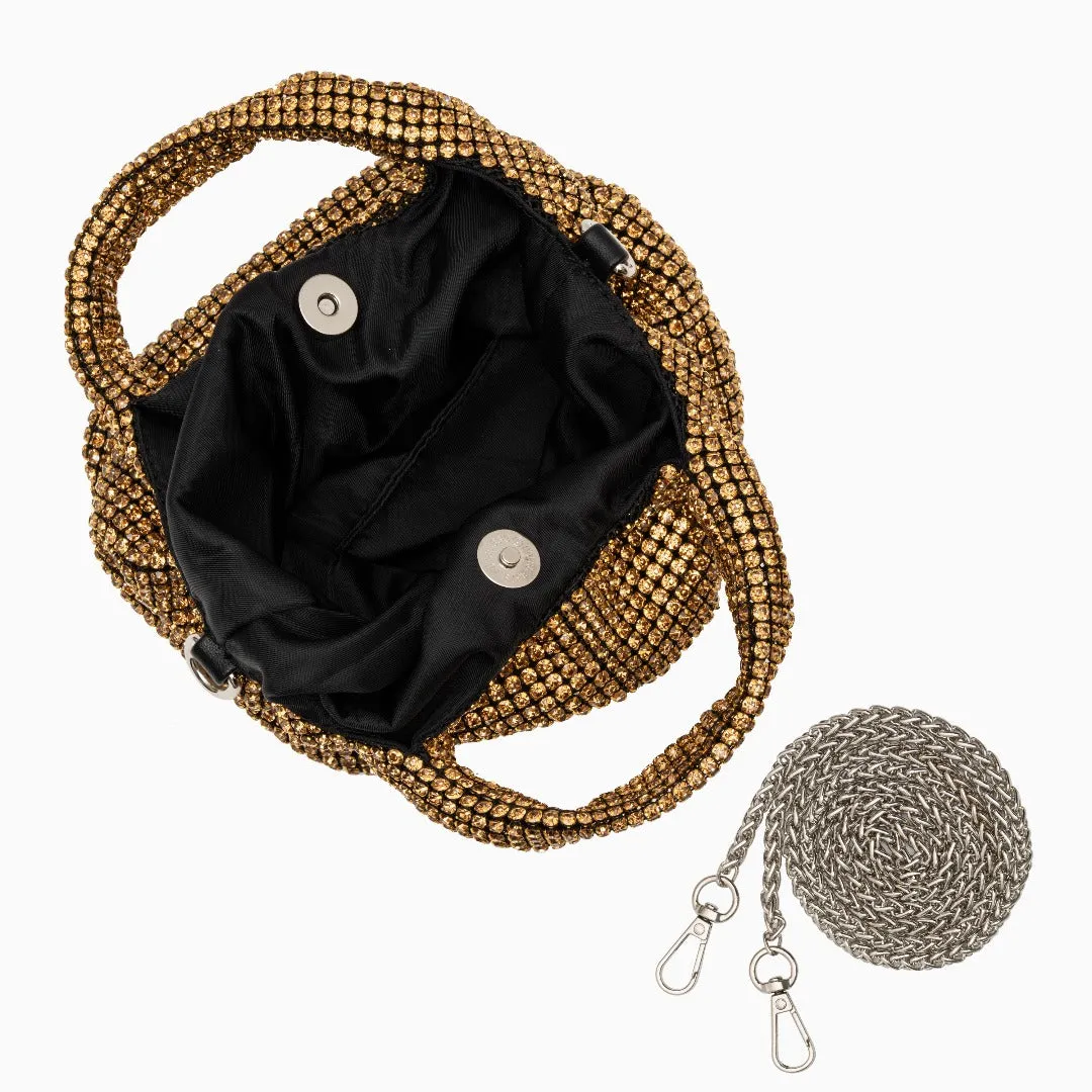 Rhinestone handbag - glittering evening purse for women, luxury hobo tote bag