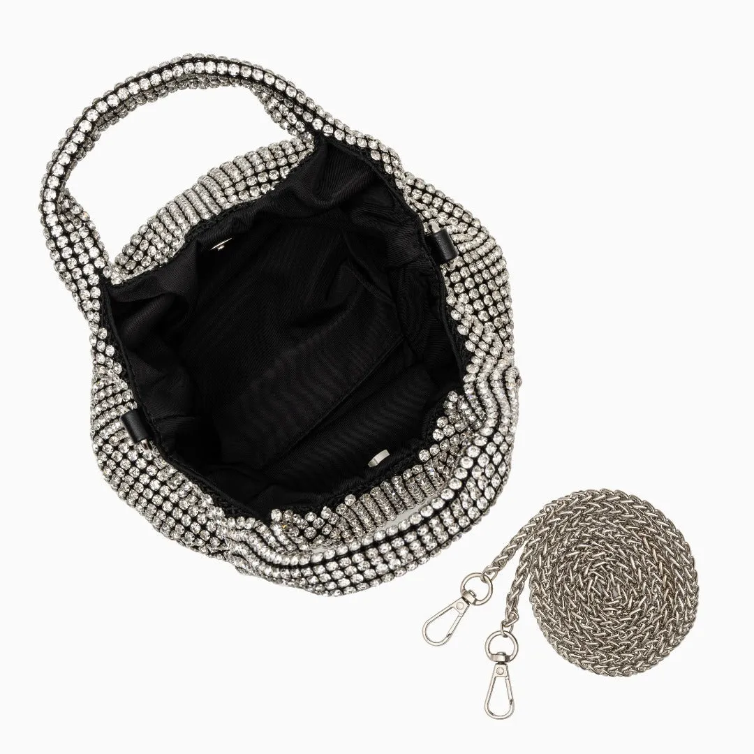 Rhinestone handbag - glittering evening purse for women, luxury hobo tote bag