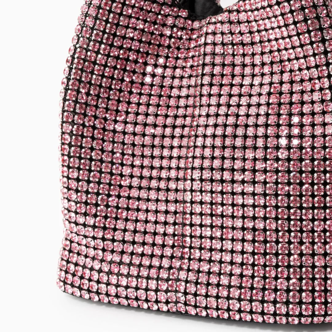 Rhinestone handbag - glittering evening purse for women, luxury hobo tote bag