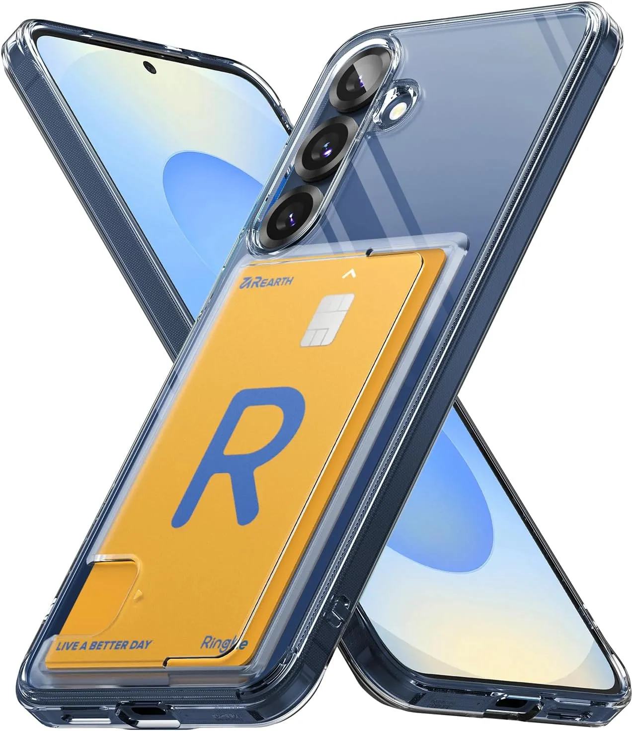 Ringke Fusion Card [Transparent Wallet] Compatible with Samsung Galaxy S25 Case, Hold Up to 1 Card, Build-in Cardholder Phone Cover for Women, Men - Clear