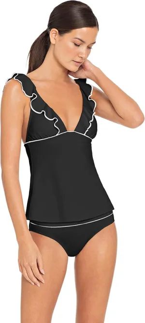 Robin Piccone Women's Malia Ruffle Over The Shoulder Tankini Top