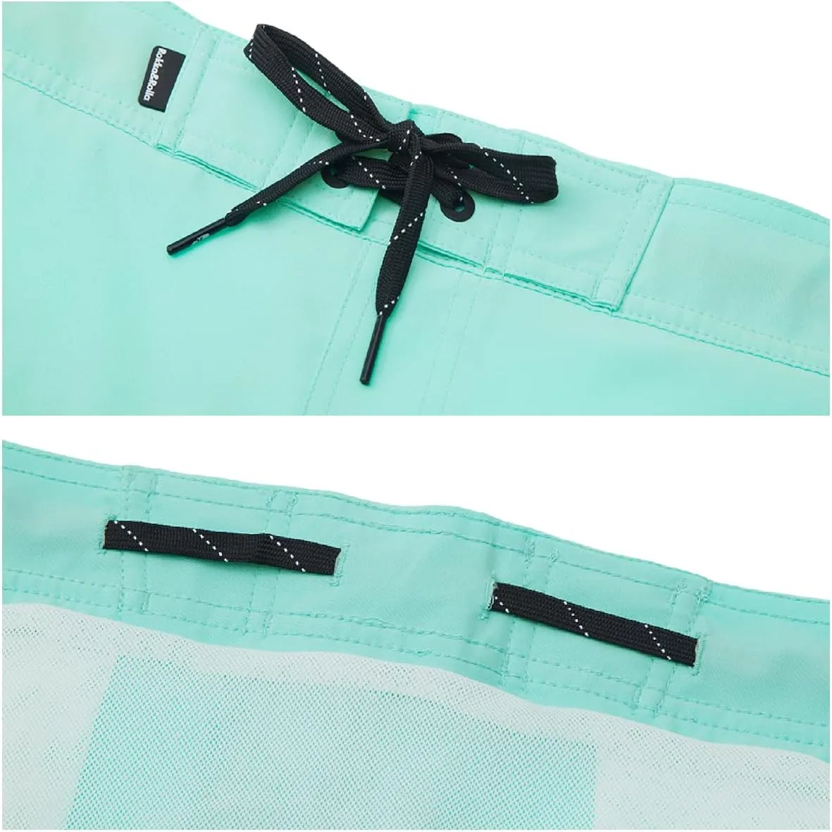 Rokka&Rolla Men's Swim Trunks Quick Dry Stretch Beach Shorts Swimwear Bathing Suit with Mesh Lining