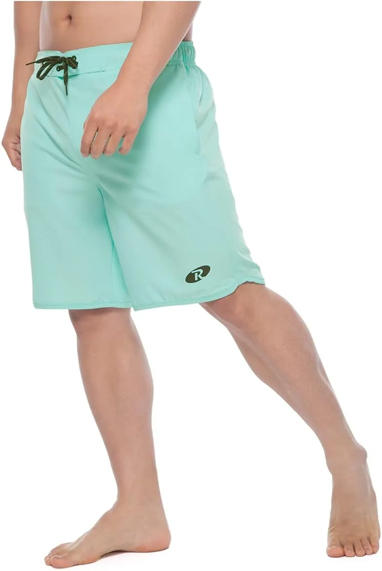 Rokka&Rolla Men's Swim Trunks Quick Dry Stretch Beach Shorts Swimwear Bathing Suit with Mesh Lining