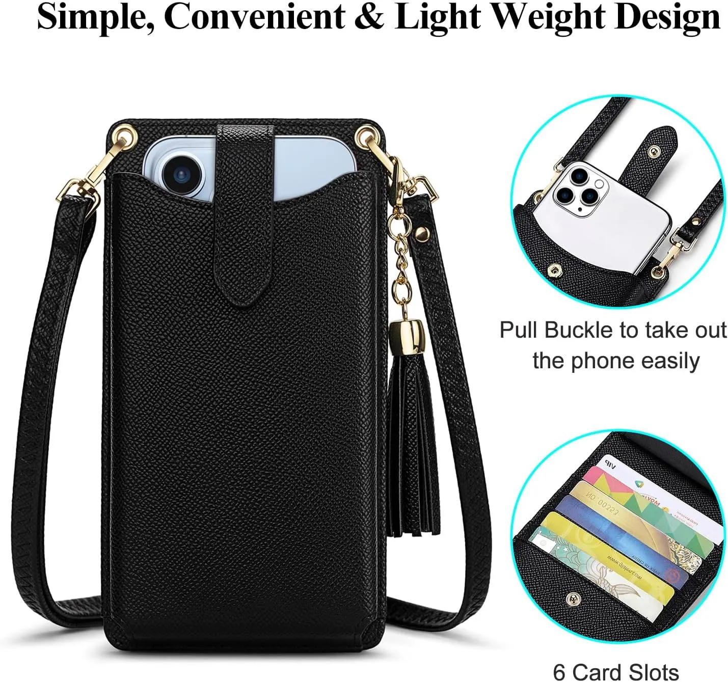 RONSIN Small Crossbody Phone Bag for Women Cell Phone Purse Wallet Mini Shoulder Bag with RFID Card Slots