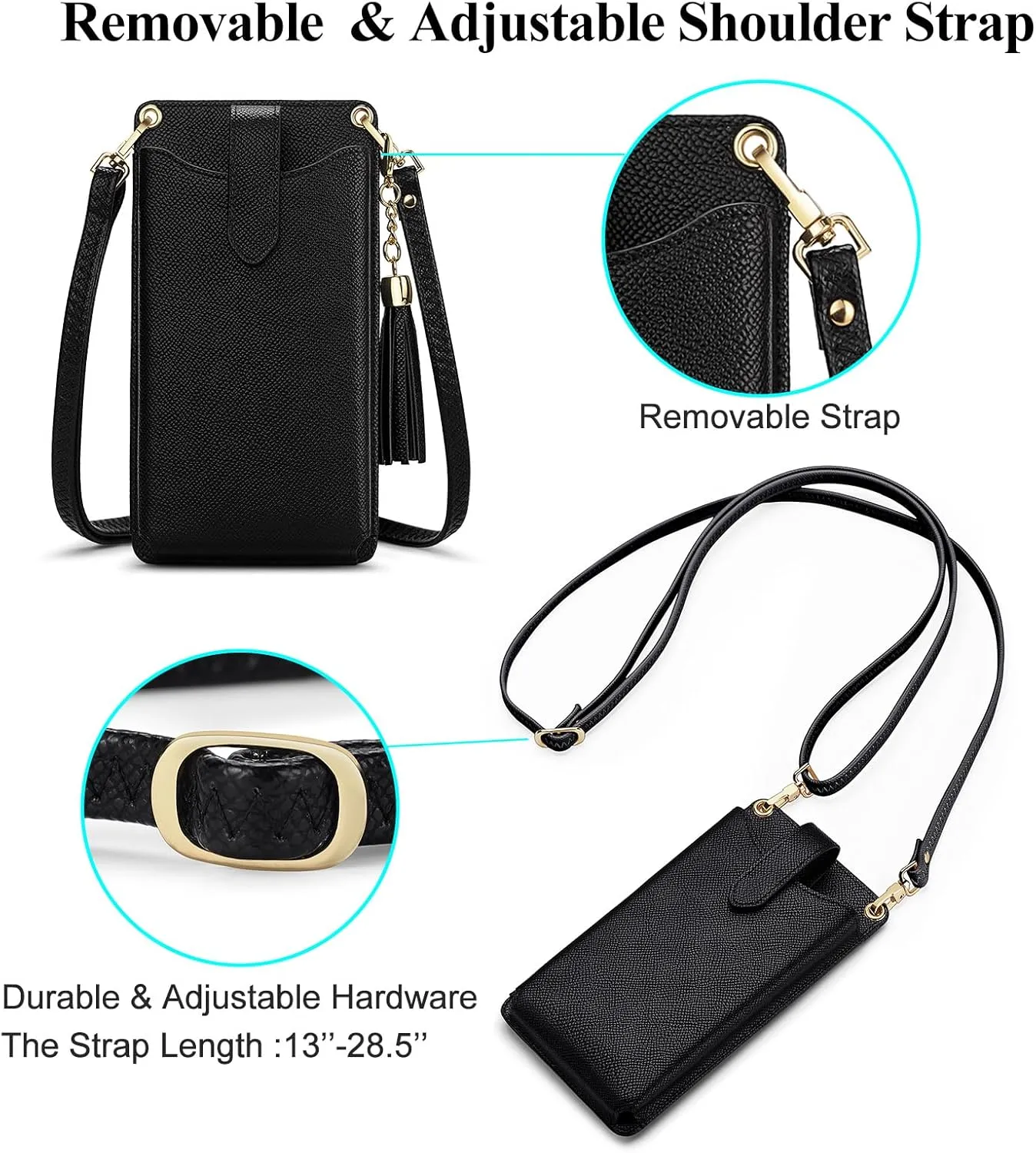 RONSIN Small Crossbody Phone Bag for Women Cell Phone Purse Wallet Mini Shoulder Bag with RFID Card Slots