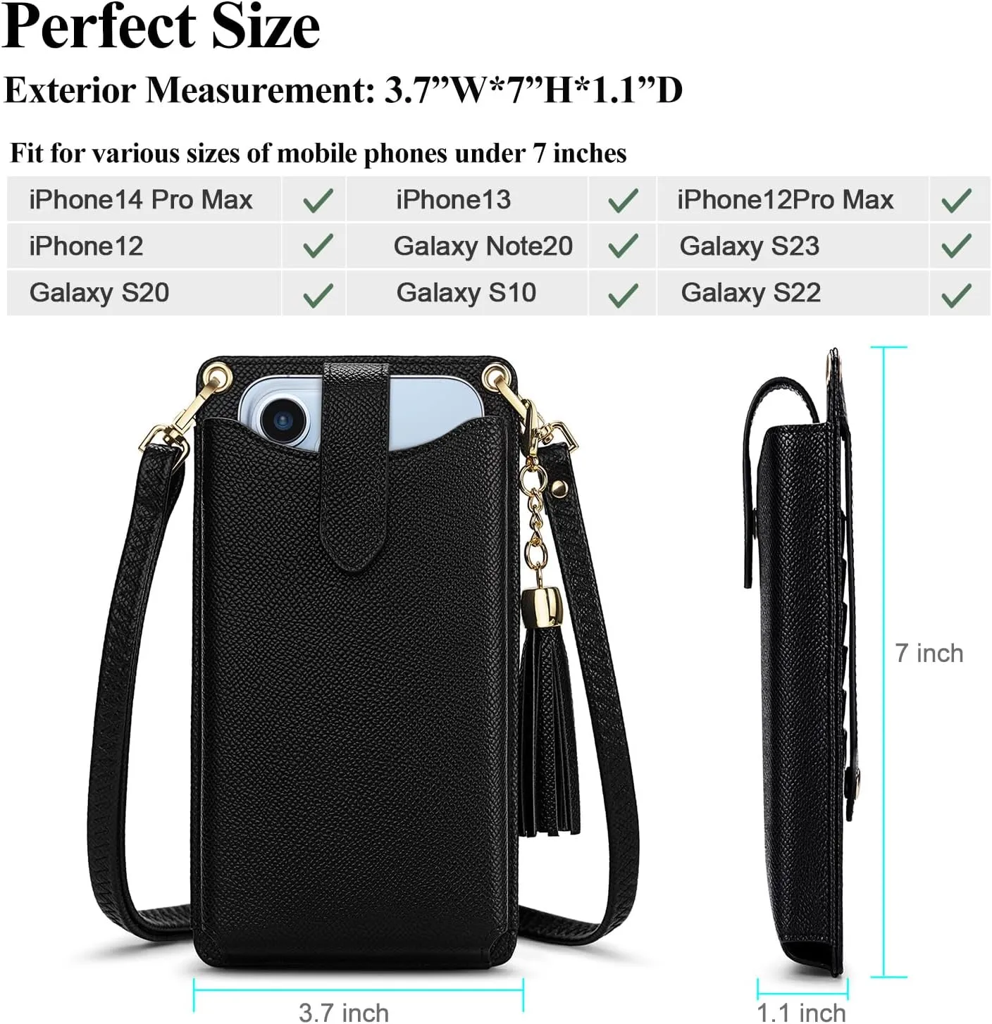 RONSIN Small Crossbody Phone Bag for Women Cell Phone Purse Wallet Mini Shoulder Bag with RFID Card Slots