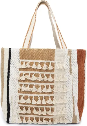 Roolee Culebra Woven Tote, Handbag for Women, Handmade Travel and Beach Bags