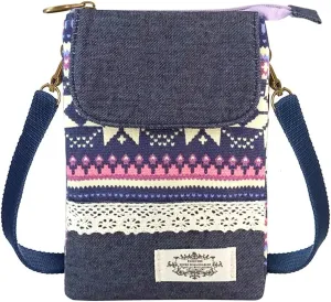 Roomy Cell Phone Purse Wallet Canvas Small Crossbody Purse Bags with Shoulder Strap For Women teen girlsl