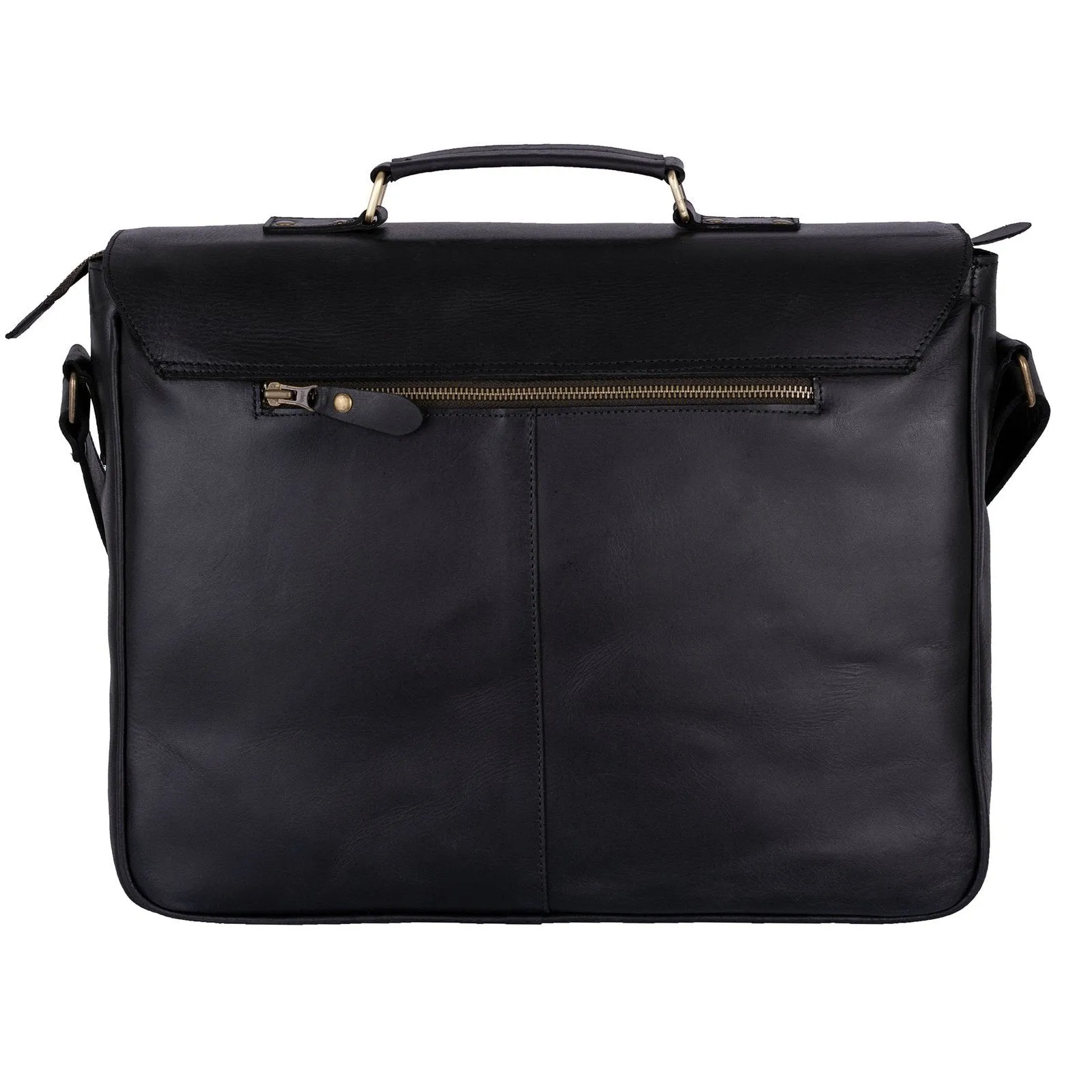 Rustic Distressed Brown Leather Laptop Messenger Bag for Men & Women