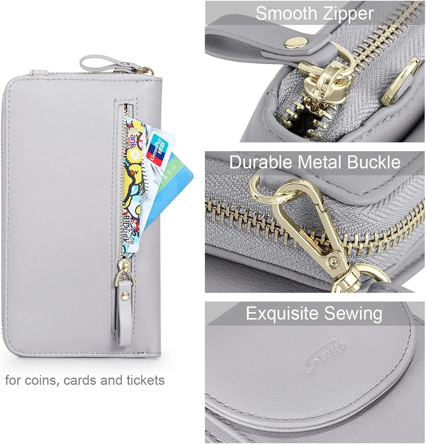 S-ZONE Small Crossbody Bags for Women Cell Phone Purse RFID Blocking Wallet Purses with Credit Card Slots