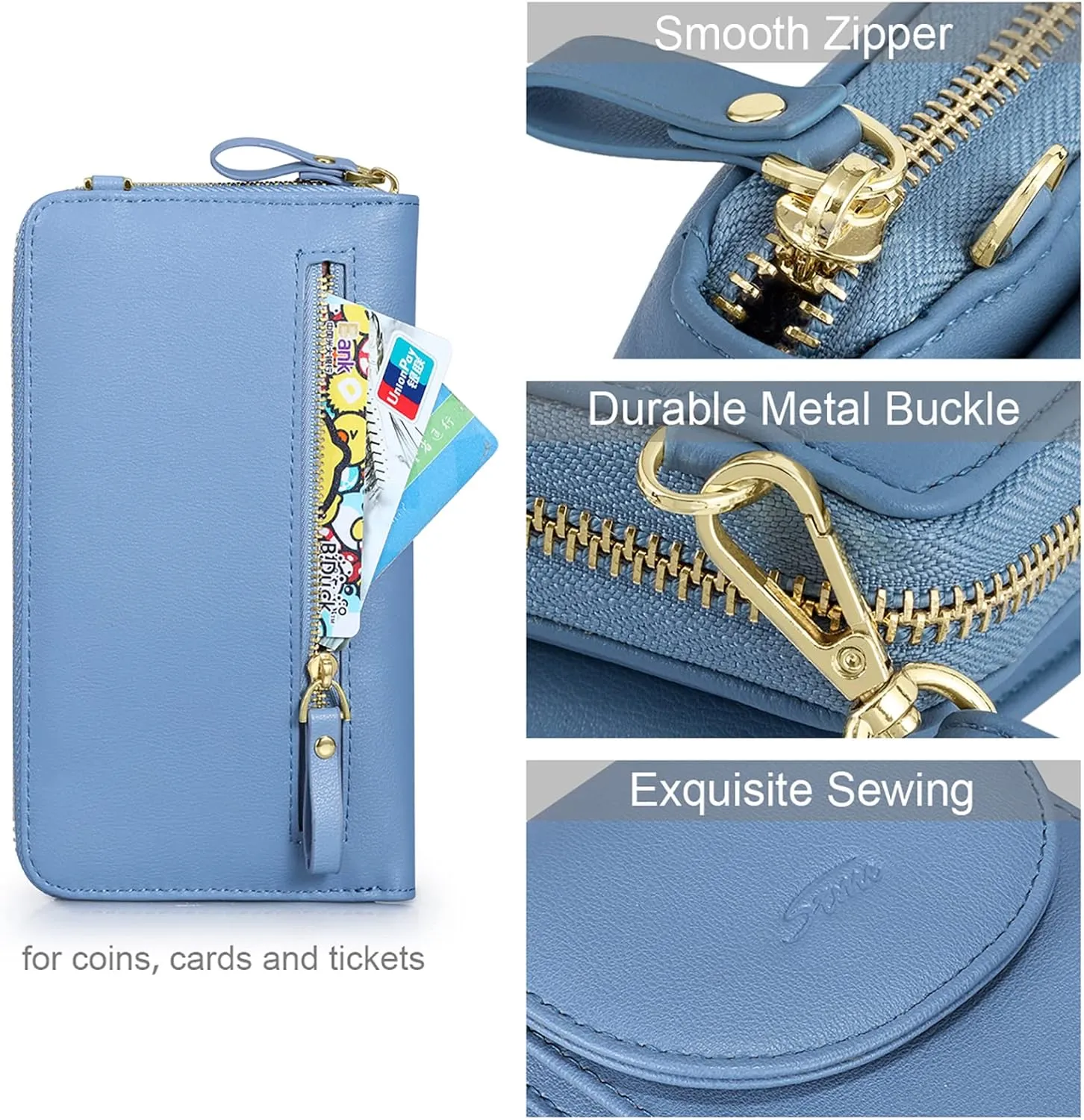 S-ZONE Small Crossbody Bags for Women Cell Phone Purse RFID Blocking Wallet Purses with Credit Card Slots