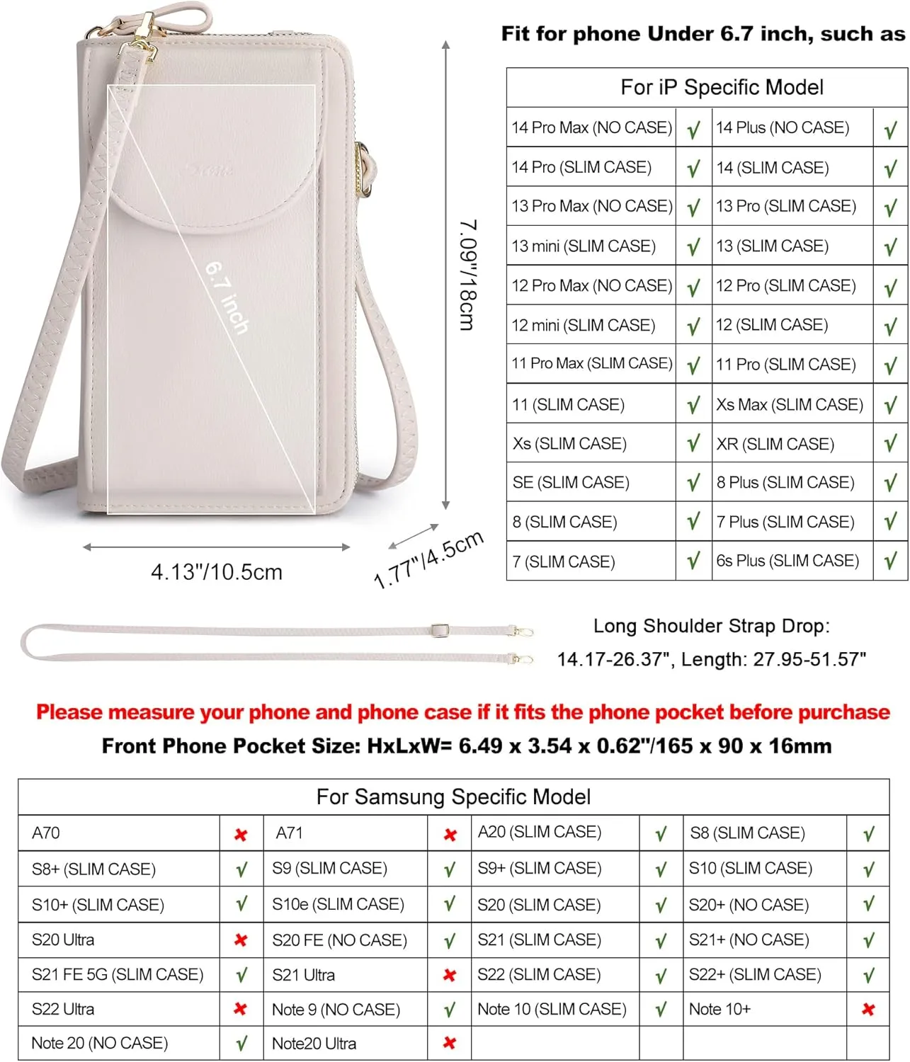 S-ZONE Small Crossbody Bags for Women Cell Phone Purse RFID Blocking Wallet Purses with Credit Card Slots