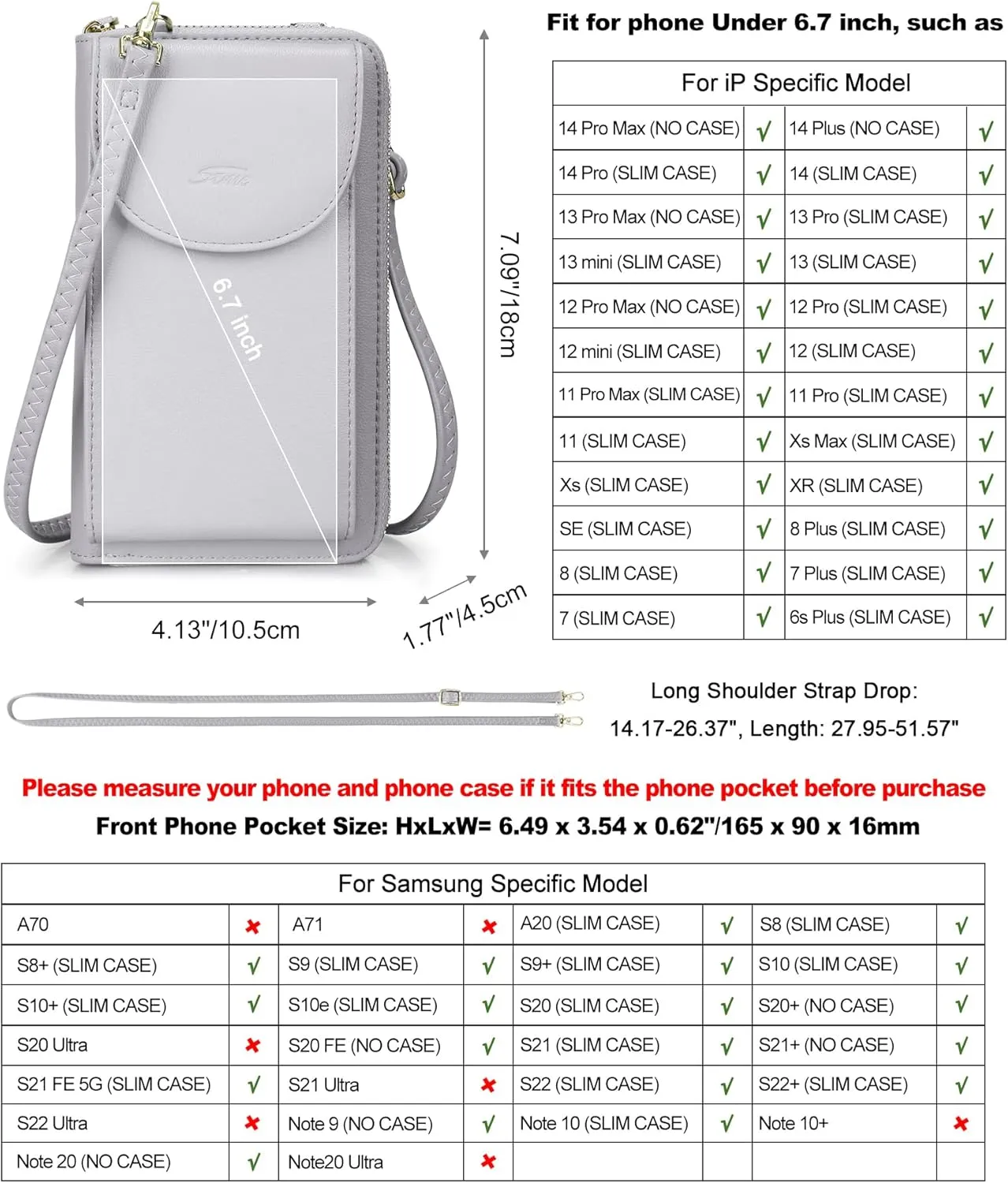 S-ZONE Small Crossbody Bags for Women Cell Phone Purse RFID Blocking Wallet Purses with Credit Card Slots