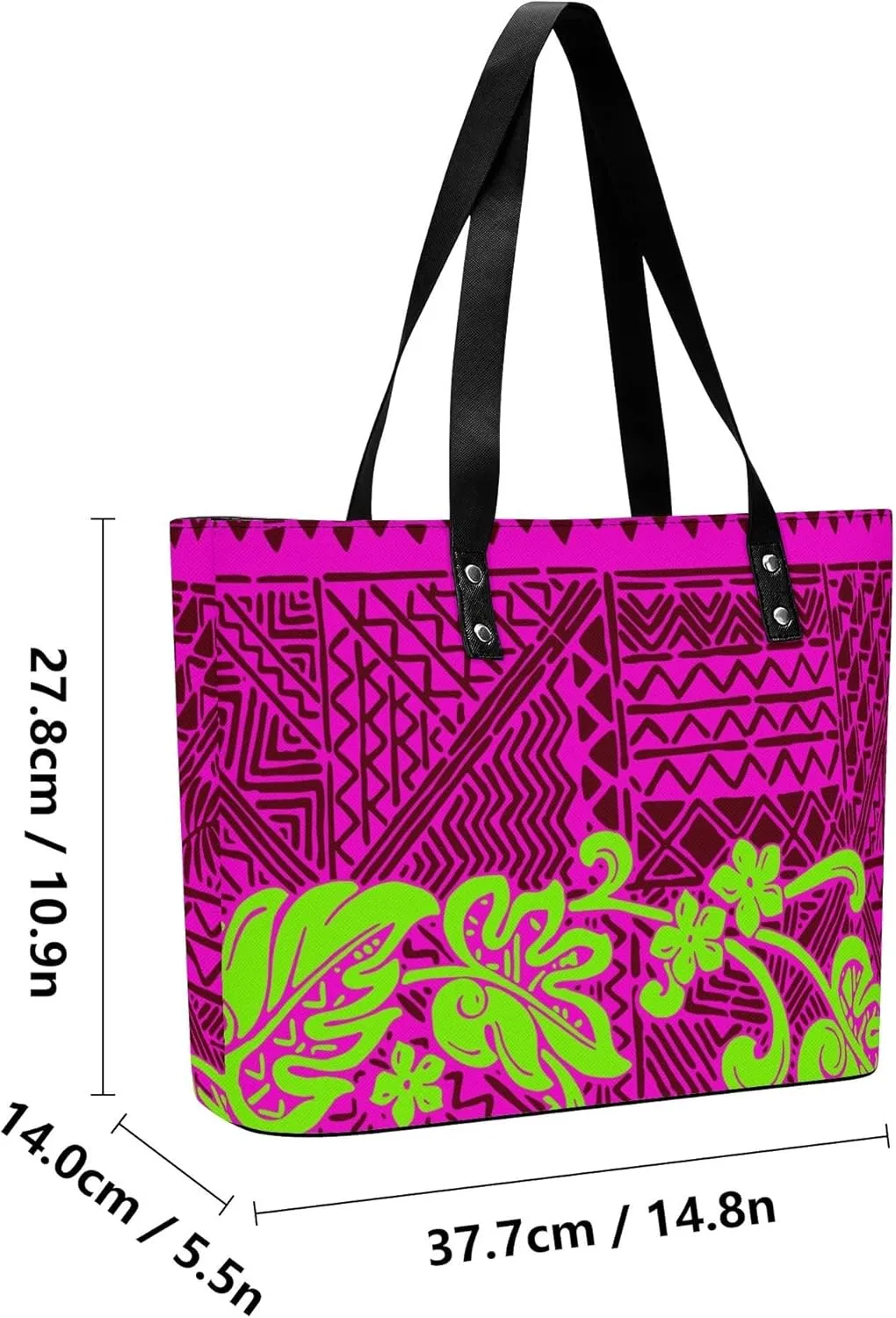Samoa Tribal Print Custom Women'S Tote Polynesian Women'S Bag 2 Piece Set Shoulder Bag And Purse