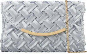 Satin Evening Bag Women Small Dressy Clutch Handbag Formal Purse for Wedding/Prom/Black tie Party