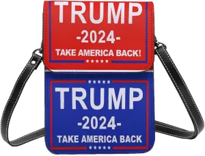 Save America Trump 2024 Crossbody Cell Phone Bag Cute Purse Bags Wallet Bags Adjustable Strap Lightweight Mini Phone Bag For Women