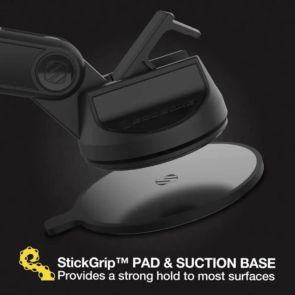 Scosche MP2WDEX2-XTSP MagicMount Pro2 Magnetic Car Phone Holder Extendo Telescoping Windshield or Dashboard Mount with Suction Cup Compatible with MagSafe, iPhones, Galaxy, Pixel & All Smartphones