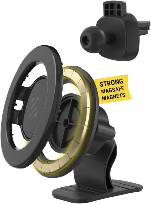Scosche SMSDV MagicMount MagSafe Car Mount for Vent/Dashboard Cell Phone Holder, 360 Rotation Magnetic Phone Stand for Dash with Vent Clip Compatible with iPhone 16 15 14 13 12 and Android Cellphone