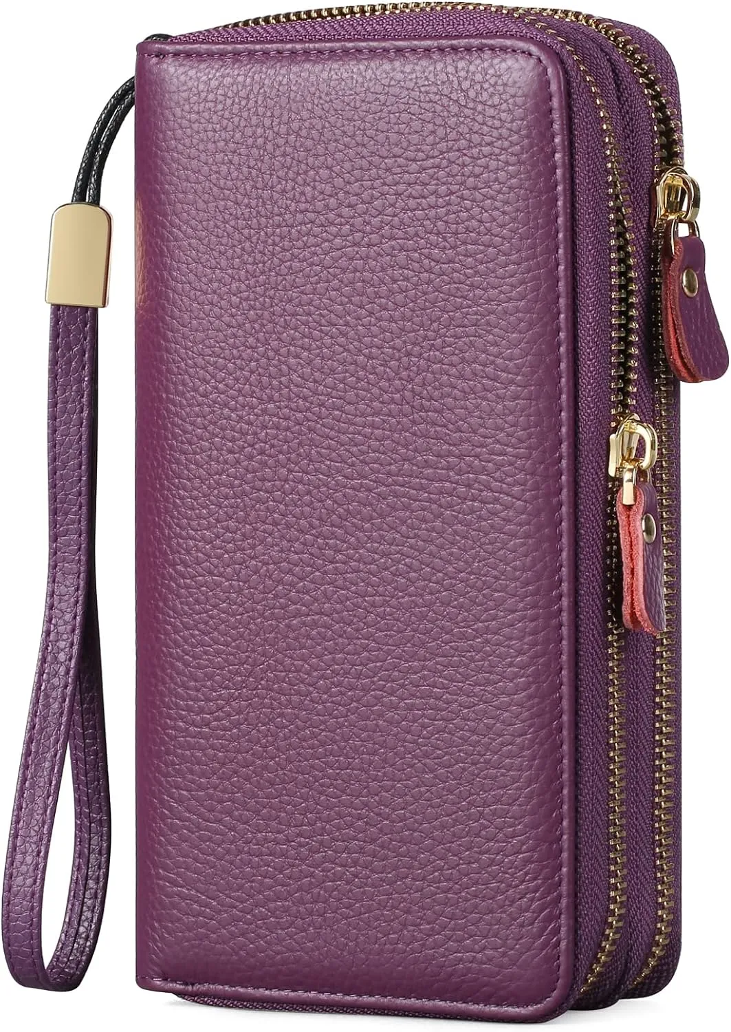 SENDEFN Leather Women Wallet RFID Blocking Zipper Around Phone Holder Clutch Wristlet Large Capacity