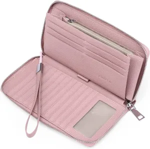 SENDEFN Leather Women's Wallets RFID Blocking Zip Around Large Capacity Long Credit Card Holder Wallet